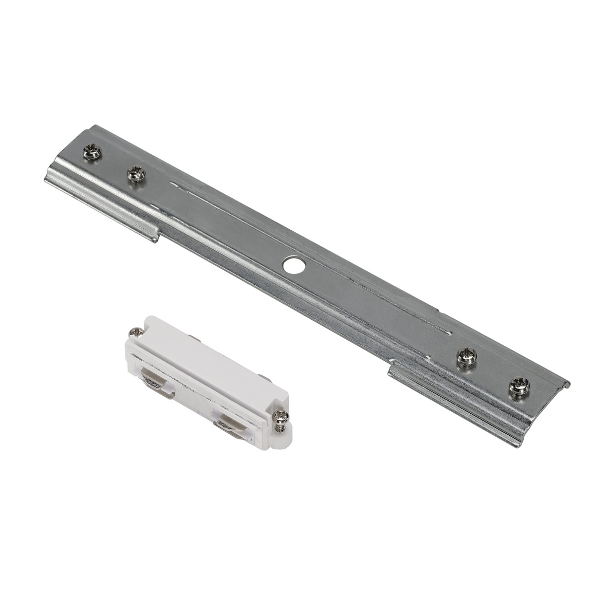 SLV 143271 1PHASE-TRACK R, комплект коннекторов прямых, (механический и внутренний электрический), никель/белый SLV 143271 1PHASE-TRACK R, комплект коннекторов прямых, (механический и внутренний электрический), никель/белый